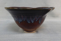 Blue and Brown Drip Glaze Bowl by Bill Campbell