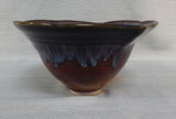 Blue and Brown Drip Glaze Bowl by Bill Campbell