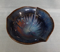 Blue and Brown Drip Glaze Bowl by Bill Campbell