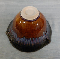 Blue and Brown Drip Glaze Bowl by Bill Campbell