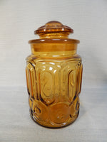 Vintage LE Smith Moon and Stars Amber Canisters - Set of 3