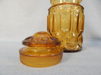 Vintage LE Smith Moon and Stars Amber Canisters - Set of 3