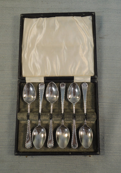 Set of 6 Antique Silver Demitasse Spoons