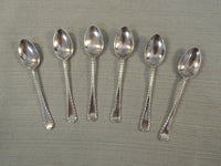 Set of 6 Antique Silver Demitasse Spoons