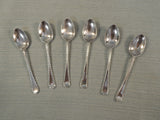 Set of 6 Antique Silver Demitasse Spoons