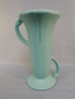 Vintage Turquoise Two-Handled 11" Vase