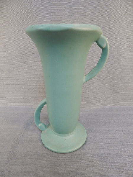 Vintage Turquoise Two-Handled 11" Vase