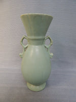 Weller Pottery 9.75" Two-Handled Green Cameo Vase