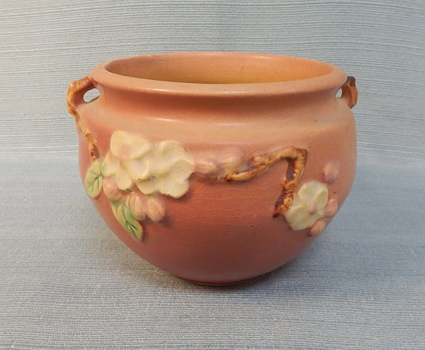 Roseville 300-4 Pink Apple Blossom Vase