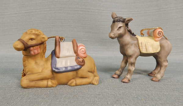 2000 Hummel Christmas Ornaments - Camel & Donkey - Set of 2