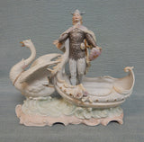 King Ludwig of Bavaria in Swan Boat Porcelain Figurine