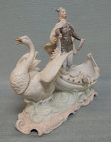 King Ludwig of Bavaria in Swan Boat Porcelain Figurine