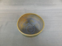 Green and Pastels Glazed Pottery Bowl, Signed by Artist