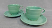 Sea Mist Green Fiesta Ring Cup and Saucer Set - Lot of 2