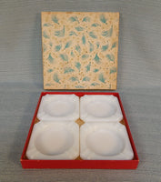 Vintage Milk Glass Ashtray Boxed Set