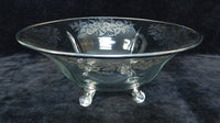 Morning Glories Sterling Silver Overlay Footed 11" Glass Bowl