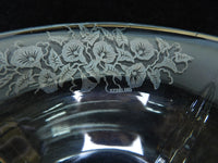 Morning Glories Sterling Silver Overlay Footed 11" Glass Bowl