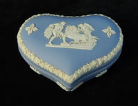 1953 Wedgwood Blue Jasperware Heart Dish with Lid