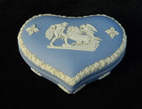 1953 Wedgwood Blue Jasperware Heart Dish with Lid