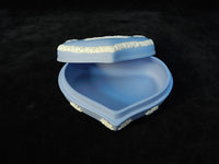 1953 Wedgwood Blue Jasperware Heart Dish with Lid