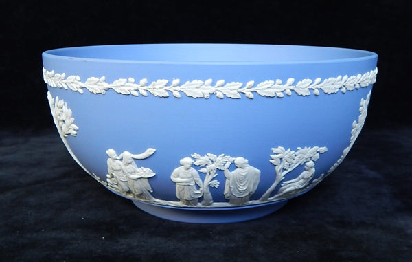 1955 Blue Jasperware Wedgwood 8" Sacrifice Scene Bowl