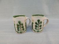 M.A. Hadley Green Pears and Grapes Pottery Mugs and Ashtray