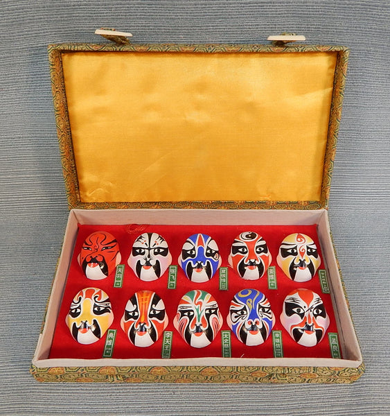 Set of 10 Miniature Chinese Opera Masks
