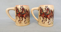 Vintage Budweiser Champion Clydedales Ceramarte Stein Mugs - Set of 2