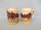 Vintage Budweiser Champion Clydedales Ceramarte Stein Mugs - Set of 2