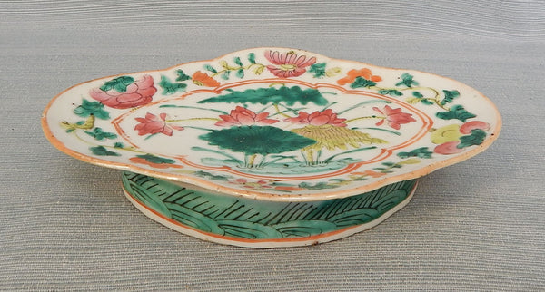 Antique Chinese Famille Rose Footed Dish