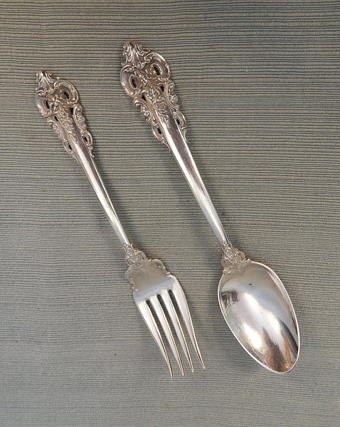 Wallace Sterling Grande Baroque Serving Fork & Spoon