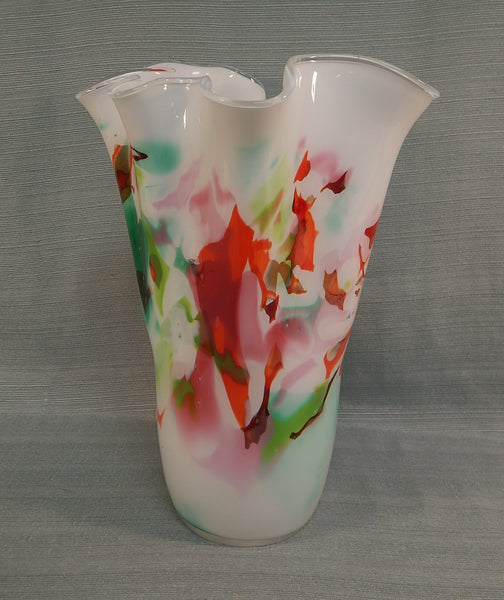 Vibrant 13" Cased Glass Vase