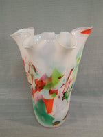 Vibrant 13" Cased Glass Vase