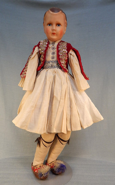 Vintage 30" Greek Evzone Guard Doll