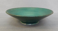 Turquoise Pottery Dish, Signed by Artist