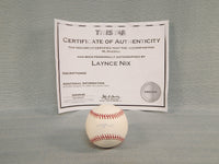 Laynce Nix Autographed Baseball with COA