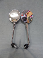 Universal Motorcycle Handlebar End Round Mirrors - Set of 2 - Like New!