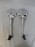Universal Motorcycle Handlebar End Round Mirrors - Set of 2 - Like New!