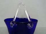 Cobalt Blue Glass "Handbag" Vase