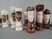Fancy Ceramic Chess Pieces - Very Good Condition