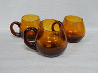 Set of Three Hand Blown Glass Mugs