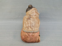 Asian Wood Figure of Girl Sleeping on a Pumpkin