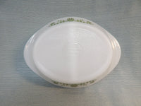 Glasbake Divided Dish - Green Daisy Pattern