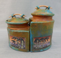 Raku Nesting Canister Set by Ken Jensen