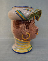 Sicilian Ceramic Moor's Head Planter