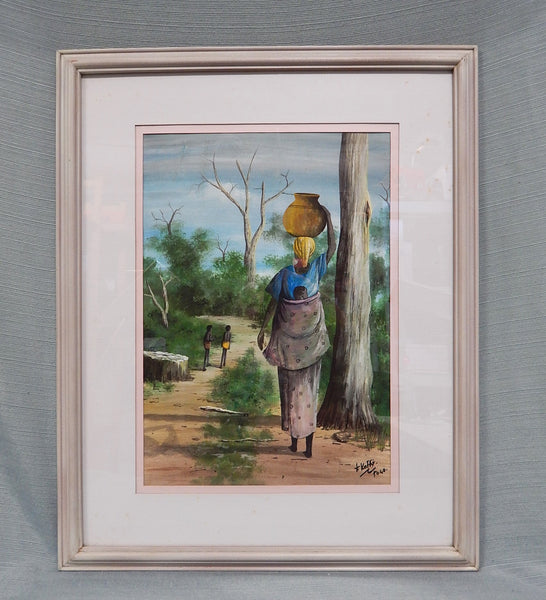 Togo Village Scene Original Painting by T. Koffi