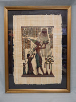 Framed Egyptian Papyrus Painting