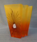 Striking Polish Yellow and Orange Glass Vase by Womar Glass