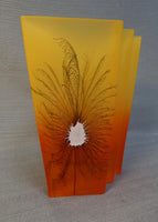Striking Polish Yellow and Orange Glass Vase by Womar Glass