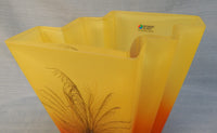Striking Polish Yellow and Orange Glass Vase by Womar Glass